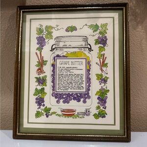 Framed Grape Butter Recipe Art